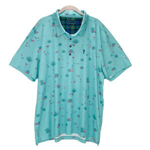 WILLIAM MURRAY Agua Caliente Polo XL Turquoise Golf Watermelon Margaritas VGUC